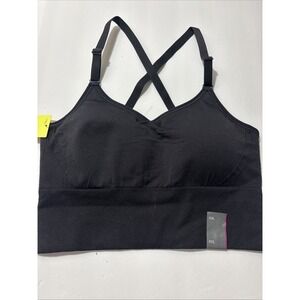 All Motion‎ Women Seamless Medium Support Sports Bra Black Plus XXL 214-05-5376